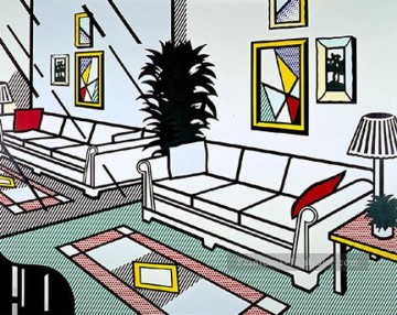 Roy Lichtenstein œuvres - intérieur avec miroir mural 1991 Roy Lichtenstein